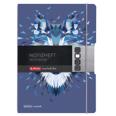 Herlitz 50027262 Cahier flex avec couverture amovible A4 2 x 40 feuilles Motif : Animaux sauvages Loup 1 pièce Notizheft A4 lini