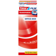 tesafilm Ruban Adhésif Transparent - Résistant au Vieillissement et au Déchirement - Rubans avec grande adhérence, 33 m x 12 mm