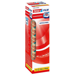 Tesafilm Ruban Adhésif Transparent - Résistant au Vieillissement et au Déchirement - Rubans avec grande adhérence, 10 m x 19 mm