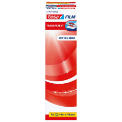 Tesafilm Ruban Adhésif Transparent - Résistant au Vieillissement et au Déchirement - Rubans avec grande adhérence, 10 m x 19 mm