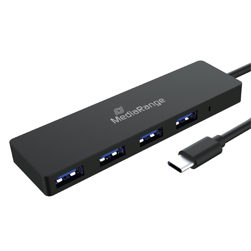 MediaRange Répartiteur USB Type-CTM vers USB 3.0 Noir 1:4 MediaRange Répartiteur USB Type-CTM vers USB 3.0 Noir 1:4