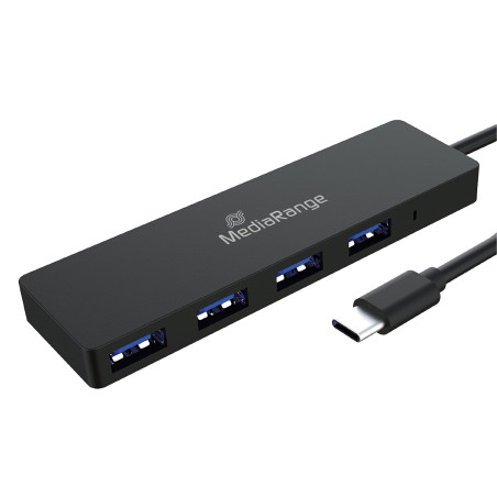MediaRange Répartiteur USB Type-CTM vers USB 3.0 Noir 1:4