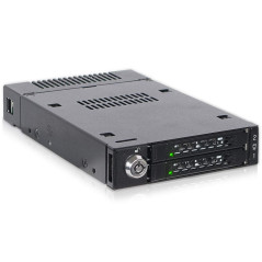 Icy Dock Rack Mobile, boîtier de Rack Robuste en métal pour 2 x SSD NVMe M.2 PCIe 4.0, Via miniSAS HD SFF-8643 dans Une Baie Ext