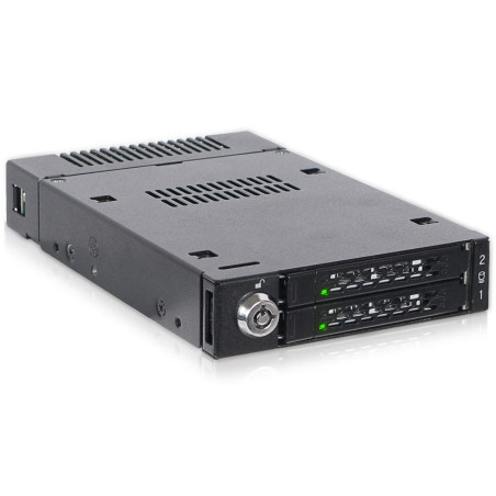 Icy Dock Rack Mobile, boîtier de Rack Robuste en métal pour 2 x SSD NVMe M.2 PCIe 4.0, Via miniSAS HD SFF-8643 dans Une Baie Ext