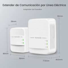 Tenda PH10 1000 Mbps Prise avec 1 Ports Ethernet Gigabit - Adapteur homePlug AV2 - Plug et Play - Boitier CPL Kit de 2 - Solutio