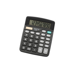 Genie Calculatrice de bureau 220 MD, 10 chiffres, double alimentation (solaire et batterie), 1 pièce, design compact, noir