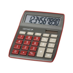 Genie – 840 DR – Calculatrice de bureau – Affichage à 10 chiffres – Double alimentation (solaire et piles) Genie 840 DR rouge fo