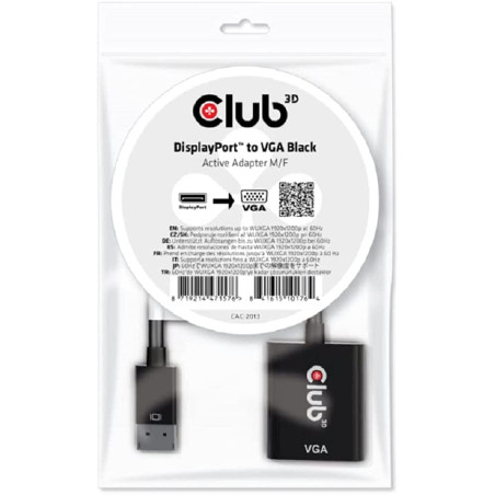 Club 3D DisplayPortTM Adaptateur Actif vers VGA M/B