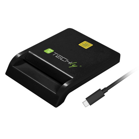 Techly I-Card CAM-USB2TYC Lecteur de Cartes à Puce Intérieure USB USB 2.0 Noir