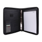 Genie 10742 Porte-documents A4 avec classeur et calculatrice intégrés, plastique résistant aspect cuir avec fermeture Éclair, bl Genie 10742 Porte-documents A4 avec classeur et calculatrice intégrés, plastique résistant aspect cuir avec fermeture Éclair, bl