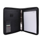Genie 10742 Porte-documents A4 avec classeur et calculatrice intégrés, plastique résistant aspect cuir avec fermeture Éclair, bl Genie 10742 Porte-documents A4 avec classeur et calculatrice intégrés, plastique résistant aspect cuir avec fermeture Éclair, bl