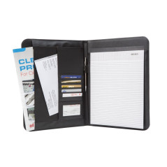 Genie Porte-documents A4 élégant Wiesbaden (Ultra-fin et résistant, similicuir, avec bloc-notes, porte-stylo, pochette, poche po