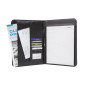 Genie Porte-documents A4 élégant Wiesbaden (Ultra-fin et résistant, similicuir, avec bloc-notes, porte-stylo, pochette, poche po
