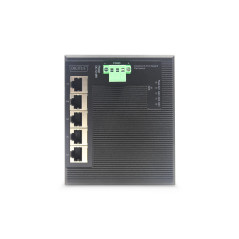 DIGITUS Commutateur réseau Plat - Gigabit Ethernet 5 Ports - Montage sur Rail DIN - Bornier - sans Ventilateur - Noir