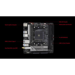 ASRock A520M-ITX / AC prend en charge la carte mère des processeurs AMD AM4 Ryzen ™ / Future AMD Ryzen ™ de 3e génération (série