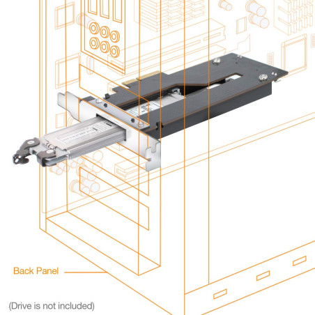 ICY DOCK Adaptateur PCIe, Carte Adaptateur avec Rack Amovible pour SSD NVMe M.2 à PCIe 3.0/4.0 x4 pour Port d'expansion PCIe - T