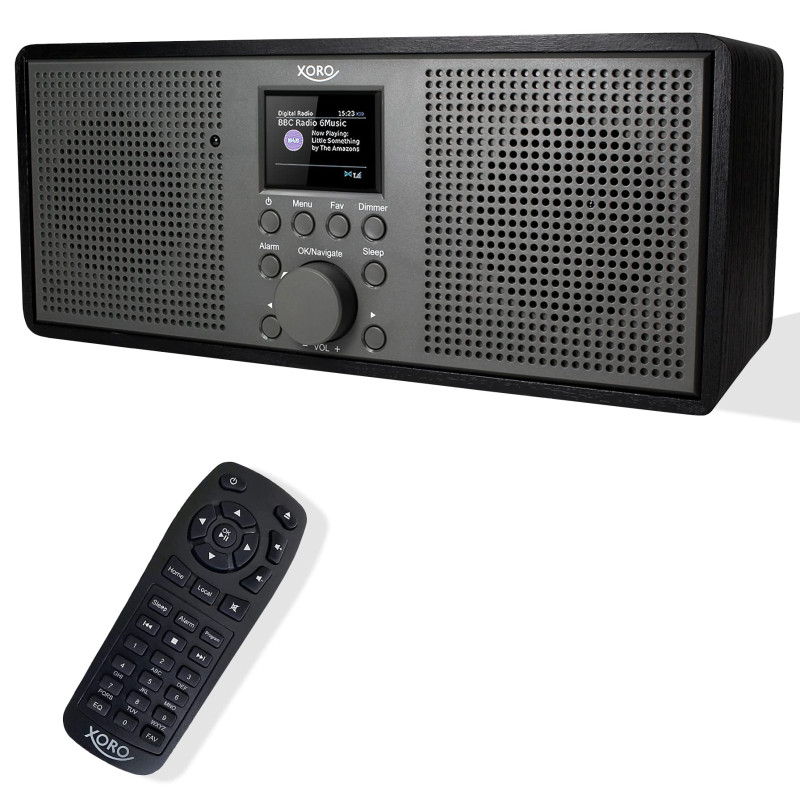 XORO Dab 700 IR Radio Internet Wi-FI, avec FM et Dab+, Spotify Connect, Bluetooth, Lecteur multimédia USB, 2 Haut-parleurs stéré XORO Dab 700 IR Radio Internet Wi-FI, avec FM et Dab+, Spotify Connect, Bluetooth, Lecteur multimédia USB, 2 Haut-parleurs stéré