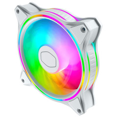 Cooler Master MasterFan MF120 Halo White Edition ARGB - Ventilateurs de Boîtier 120 mm Blanc, Éclairage ARGB à Double Boucle, Pa