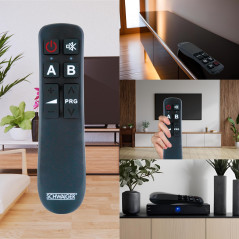 SCHWAIGER - UFB1000 Télécommande Universelle 533-2 en 1 8 Touches pour Personnes âgées Télécommande de Rechange Compatible avec 