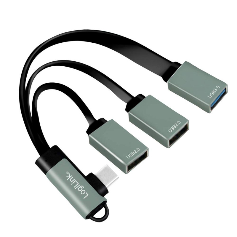 LogiLink UA0361 Hub USB 3.1 Gen1 vers 5 Gbps avec fiche coudée à 90° vers 2 Ports USB 2.0 (Type A) et 1 Port USB 3.0 (Type A) LogiLink UA0361 Hub USB 3.1 Gen1 vers 5 Gbps avec fiche coudée à 90° vers 2 Ports USB 2.0 (Type A) et 1 Port USB 3.0 (Type A)