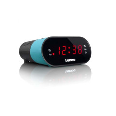 Lenco CR-07 Bleu - Radio-réveil FM - Radio-réveil - 2 alarmes - Double alarme - Mise en veille - Snooze - Écran LED - Tuner FM P