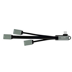 LogiLink UA0361 Hub USB 3.1 Gen1 vers 5 Gbps avec fiche coudée à 90° vers 2 Ports USB 2.0 (Type A) et 1 Port USB 3.0 (Type A)