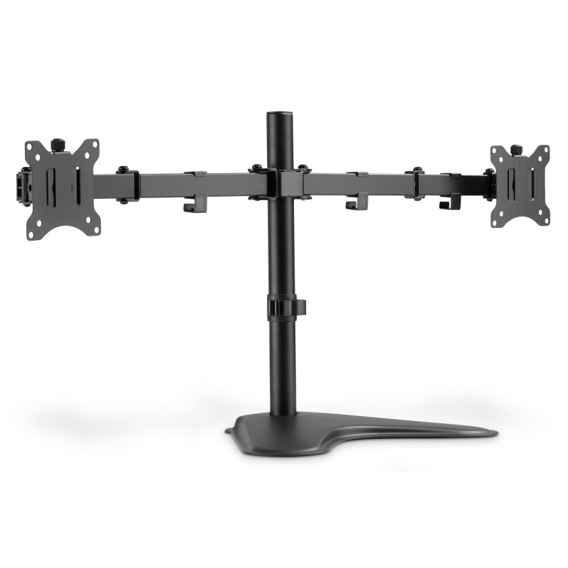 DIGITUS Support d'écran - Support - 2 écrans - Jusqu'à 32 pouces - Jusqu'à 2X 8 kg - VESA 75x75, 100x100 - Noir