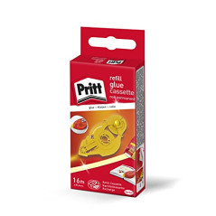 Pritt Cassette de recharge pour rouleau adhésif Refill non permanent, ruban adhésif double face repositionnable pour papier, car