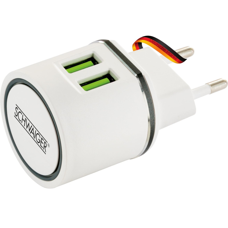 SCHWAIGER - LAD230 532- USB Adaptateur de charge (230 V) Le compagnon de voyage idéal. SCHWAIGER - LAD230 532- USB Adaptateur de charge (230 V) Le compagnon de voyage idéal.