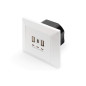 DIGITUS Chargeur USB encastré - 3 prises (2x USB-A & 1x USB-C) - 5V / 3.1A Total - 250V 50Hz - Blanc DIGITUS Chargeur USB encastré - 3 prises (2x USB-A & 1x USB-C) - 5V / 3.1A Total - 250V 50Hz - Blanc