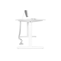 DIGITUS Passage de câbles vertical - Gestion des câbles flexible sur le bureau - Pied métallique - Hauteur de table jusqu'à 130 