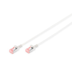 DIGITUS Câble LAN Cat 6-10m - Slim - RJ45 Câble réseau - U/FTP Blindé - Compatible Cat-6A - Gris