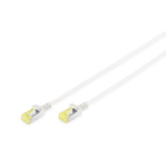 DIGITUS Câble LAN Cat 6A - 10m - Slim - RJ45 Câble réseau - U/FTP Blindé - Compatible Cat-6 - Gris