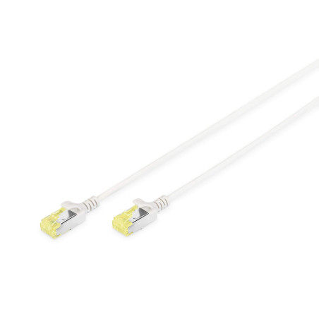 DIGITUS Câble LAN Cat 6A - 10m - Slim - RJ45 Câble réseau - U/FTP Blindé - Compatible Cat-6 - Gris