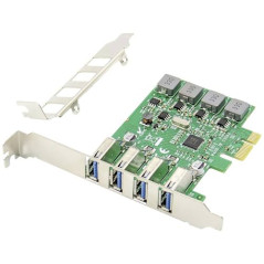 DIGITUS Carte E/S - PCIe - Carte d'interface USB 3.0 - SCSI USAP - 4 Ports USB Type A - Max. 5 Gbps - Chipset VL805