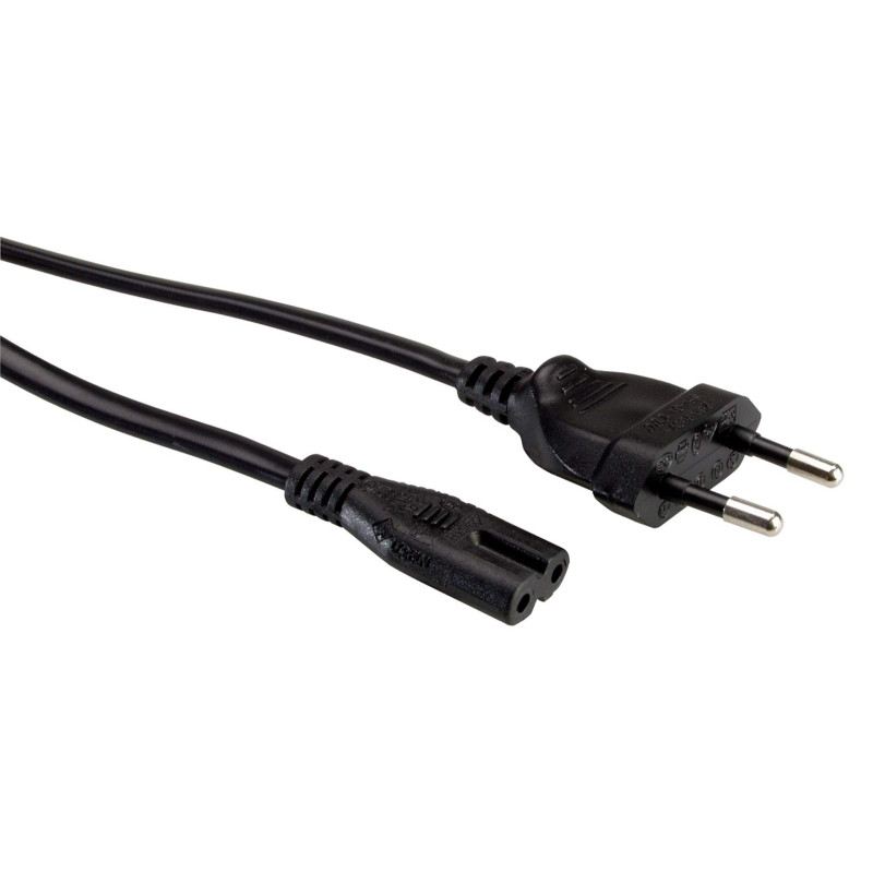 ROLINE Câble d'alimentation avec connecteur IEC 320 C7 Euro CEE 7/16 droit I Câble d'alimentation pour petits appareils I 2 pôle ROLINE Câble d'alimentation avec connecteur IEC 320 C7 Euro CEE 7/16 droit I Câble d'alimentation pour petits appareils I 2 pôle