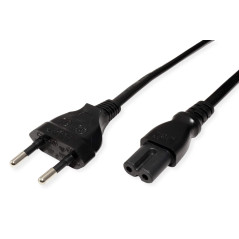 ROLINE Câble d'alimentation avec connecteur IEC 320 C7 Euro CEE 7/16 droit I Câble d'alimentation pour petits appareils I 2 pôle