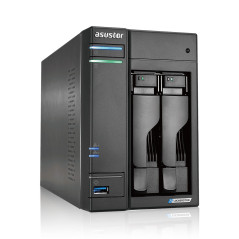 Asustor Lockerstor 2 AS6602T 2 Baies Serveur NAS Bureau Boîtier Quad Core 2.0 GHz CPU, 4 Go RAM DDR4, M.2 NVMe SSD Cache, sans d