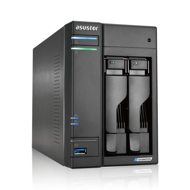 Asustor Lockerstor 2 AS6602T 2 Baies Serveur NAS Bureau Boîtier Quad Core 2.0 GHz CPU, 4 Go RAM DDR4, M.2 NVMe SSD Cache, sans d Asustor Lockerstor 2 AS6602T 2 Baies Serveur NAS Bureau Boîtier Quad Core 2.0 GHz CPU, 4 Go RAM DDR4, M.2 NVMe SSD Cache, sans d