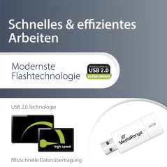 Clé USB 2.0 - MEDIARANGE - 64 GO - Blanc/Bleu