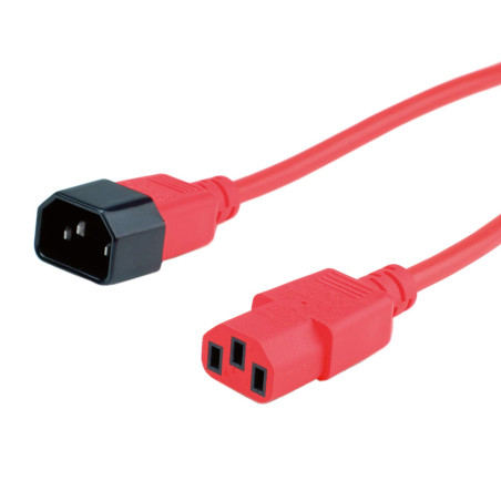ROLINE câble d'alimentation avec prise PC - IEC320 C14 mâle / C 13 femelle - rouge 1,8 m