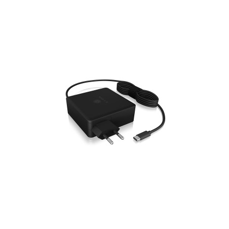ICY BOX Adaptateur secteur USB-C 90W pour Ordinateurs Portables, Tablettes et Smartphones, Fonction de protection, Power Deliver