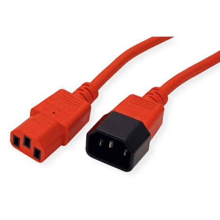 ROLINE câble d'alimentation avec prise PC - IEC320 C14 mâle / C 13 femelle - rouge 1,8 m