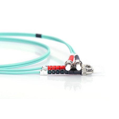 DIGITUS DK-2511-10/3 – Câble À Fibre Optique OM3 – 10 m – ST à ST – Câble Fibre Optique Duplex – 1/10/40/100 Gbit/s – MM Multimo
