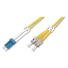 DIGITUS DK-2931-03 – Câble À Fibre Optique OS2 – 3 m – LC à ST – Câble Fibre Optique Duplex – 1/10 Gbit/s – SM Monomode LAN – Ty