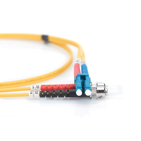 DIGITUS DK-2931-03 – Câble À Fibre Optique OS2 – 3 m – LC à ST – Câble Fibre Optique Duplex – 1/10 Gbit/s – SM Monomode LAN – Ty
