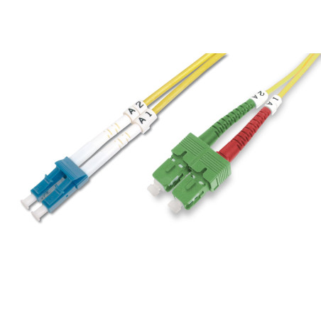 DIGITUS DK-292SCA3LC-03 – Câble À Fibre Optique OS2 – 3 m – SC (APC) à LC (PC) – Câble Fibre Optique Duplex – 1/10 Gbit/s – SM M