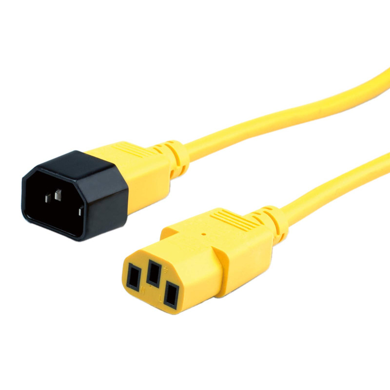 ROLINE câble d'alimentation avec prise PC - IEC320 C14 mâle / C 13 femelle - jaune 1,8 m ROLINE câble d'alimentation avec prise PC - IEC320 C14 mâle / C 13 femelle - jaune 1,8 m