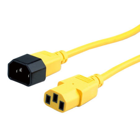 ROLINE câble d'alimentation avec prise PC - IEC320 C14 mâle / C 13 femelle - jaune 1,8 m