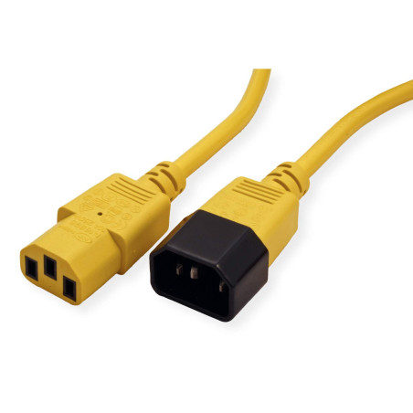 ROLINE câble d'alimentation avec prise PC - IEC320 C14 mâle / C 13 femelle - jaune 1,8 m